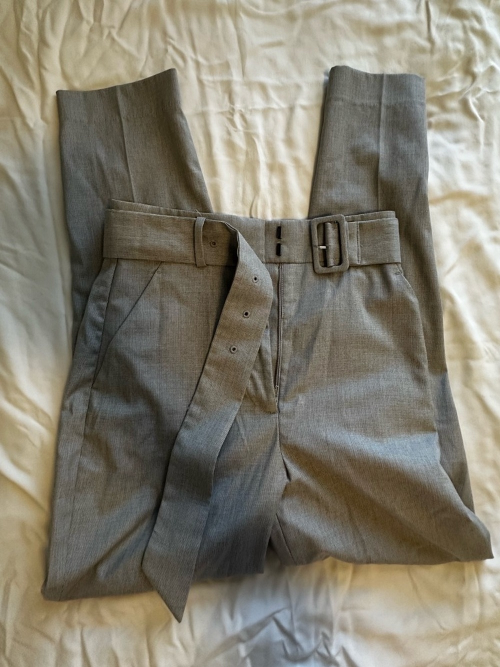 H&M Gray Belted Trousers